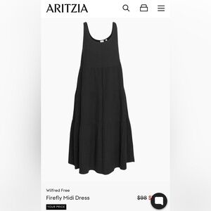 Aritzia Wilfred Free Firefly Midi Dress in Black